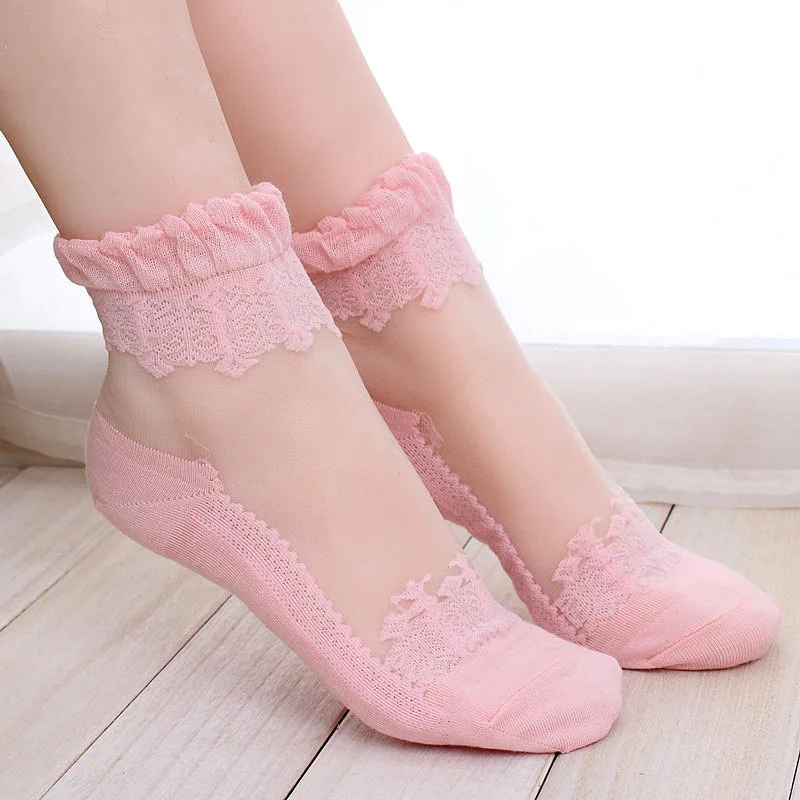1Pair Women Lace Ruffle Ankle Summer Sock Soft Comfy Sheer Elastic Mesh Knit Transparent Ankle Socks for Girl meias
1Pair Women Lace Ruffle Ankle Summer Sock Soft Comfy Sheer Elastic Mesh Knit Transparent Ankle Socks for Girl meias