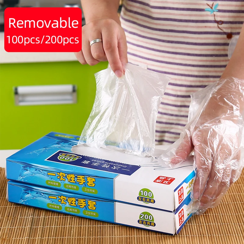100pcs/200pcs with Food Grade Disposable Gloves Transparent PE Plastic Gloves for Kitchen Catering
100pcs/200pcs with Food Grade Disposable Gloves Transparent PE Plastic Gloves for Kitchen Catering