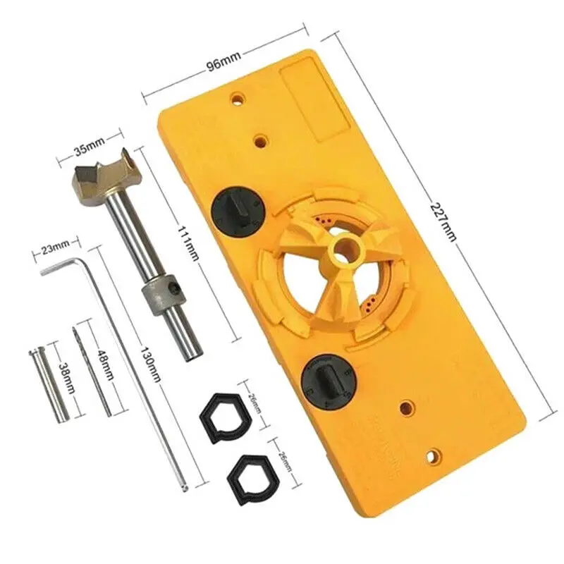 Set 35mm Hinge Hole Locator Jig Drilling Guide DIY Carpenter Woodworking Tool Hole Blade Limit Ring Positioning Rod Drill Wrench
Set 35mm Hinge Hole Locator Jig Drilling Guide DIY Carpenter Woodworking Tool Hole Blade Limit Ring Positioning Rod Drill Wrench