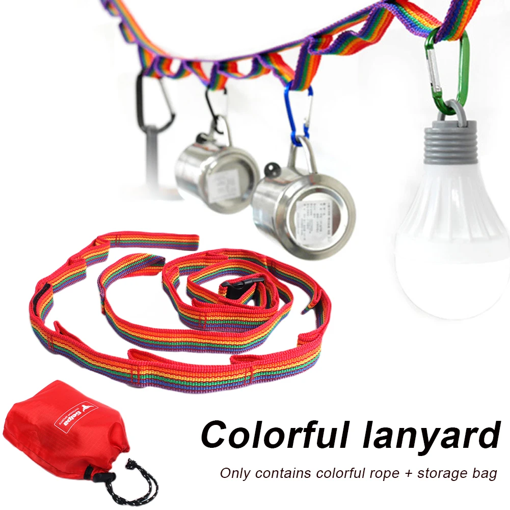 1Pcs 2M Multifunctional Camping Hanging rope Colorful Rope Rainbow Tent Cup Hang Lamp Hang Outdoors Clothes Line Weave Bring
1Pcs 2M Multifunctional Camping Hanging rope Colorful Rope Rainbow Tent Cup Hang Lamp Hang Outdoors Clothes Line Weave Bring