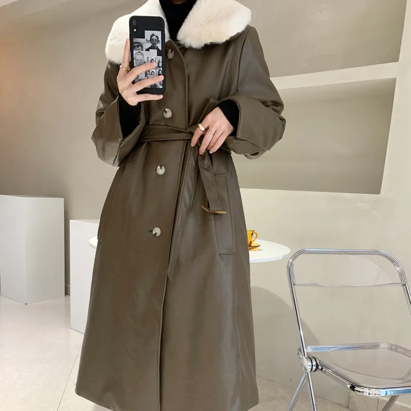High Quality Women Faux Fur Long Coat Autumn Winter Thick Warm PU Jacket Singble Breasted Belted Parkas High Street Outwear
High Quality Women Faux Fur Long Coat Autumn Winter Thick Warm PU Jacket Singble Breasted Belted Parkas High Street Outwear