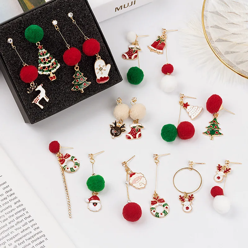 Christmas Earrings New Asymmetric Ball Earring Stylish Santa Christmas Tree Snowman Elk Bell Earrings Gifts For Women Girls
Christmas Earrings New Asymmetric Ball Earring Stylish Santa Christmas Tree Snowman Elk Bell Earrings Gifts For Women Girls