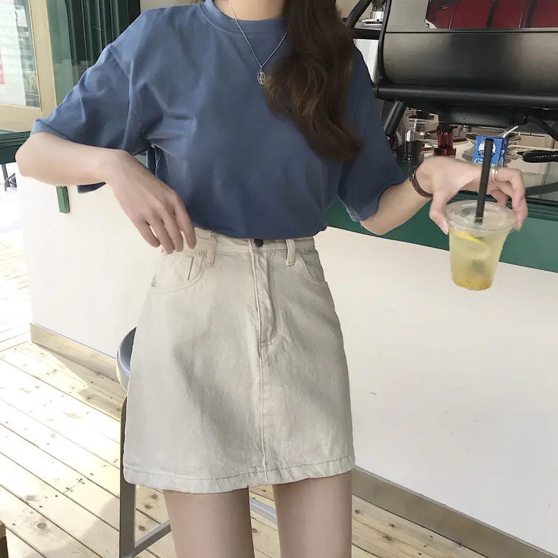 Summer new Korean versatile solid skirt women show thin high waist A-line skirt student casual denim skirt trend
Summer new Korean versatile solid skirt women show thin high waist A-line skirt student casual denim skirt trend