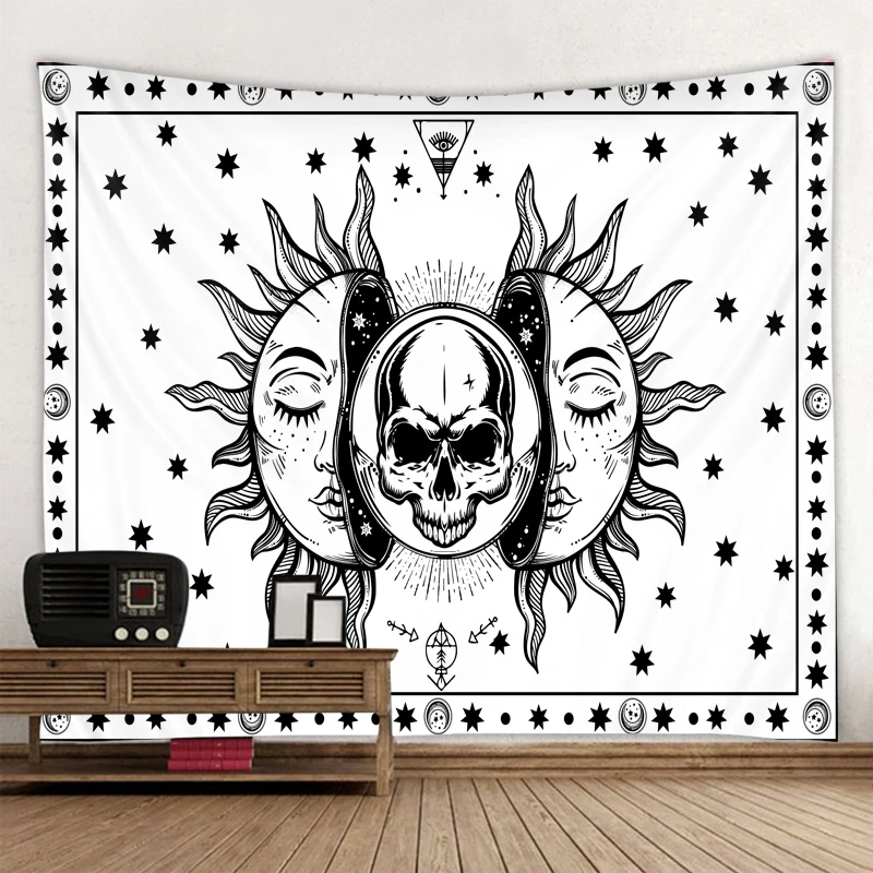 Starry Sky Tapestry Mandala Tapestry Moon Sun White Black Tapestry Hippie Tapestry Bedroom Decoration Psychedelic Tapestry 
Starry Sky Tapestry Mandala Tapestry Moon Sun White Black Tapestry Hippie Tapestry Bedroom Decoration Psychedelic Tapestry