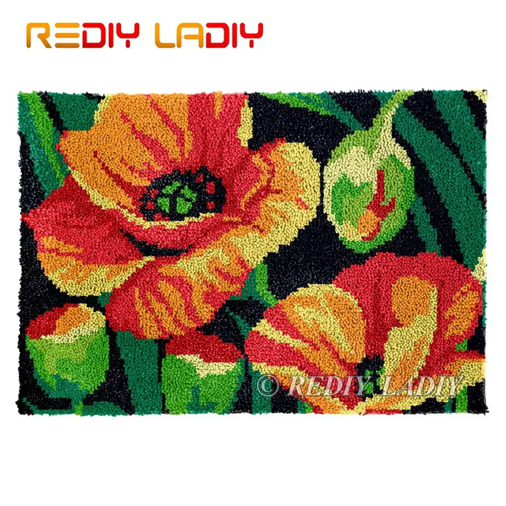 Latch Hook Kits Poppy Flowers Chunky Yarn Embroidery Crocheting Tapestry Kits Needlework Arts & Crafts DIY Carpet Rug 85*57cm
Latch Hook Kits Poppy Flowers Chunky Yarn Embroidery Crocheting Tapestry Kits Needlework Arts & Crafts DIY Carpet Rug 85*57cm