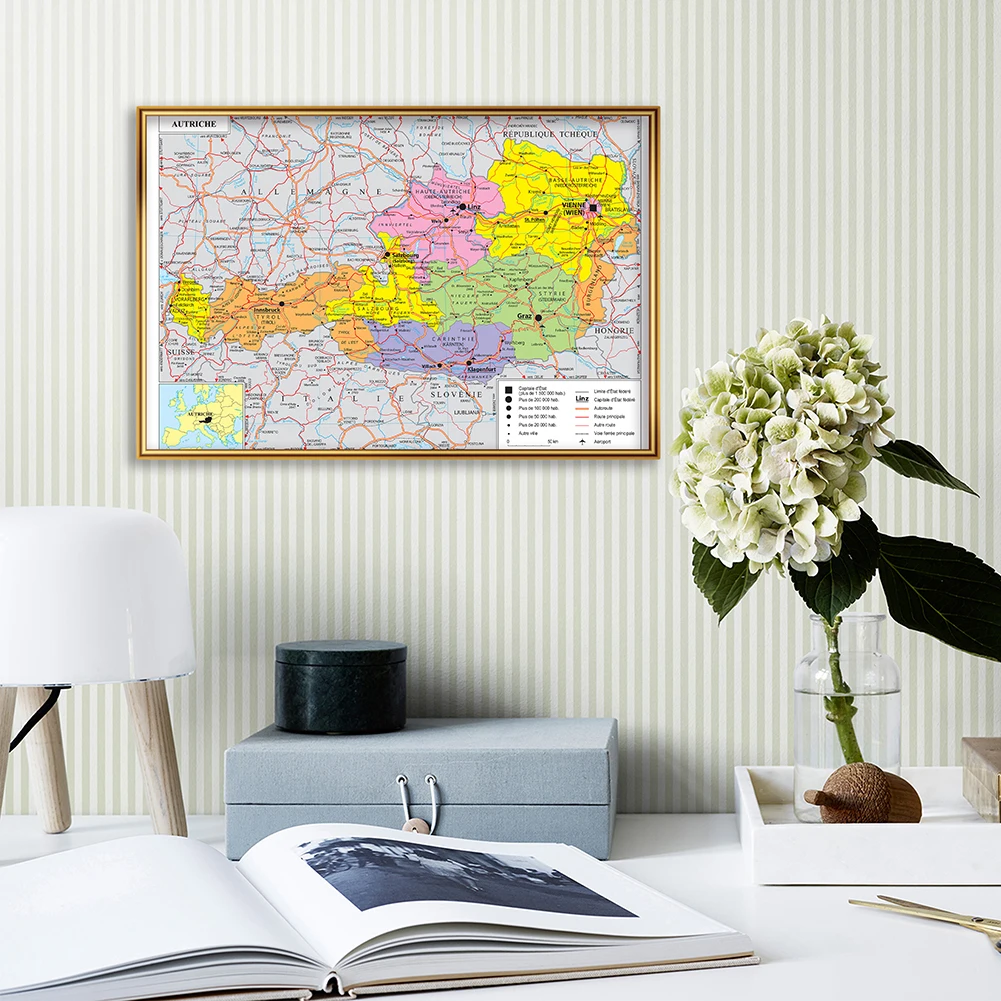 84*59cm Political Map of The Austria In French Wall Art Poster Canvas Painting Classroom Home Decoration School Supplies
84*59cm Political Map of The Austria In French Wall Art Poster Canvas Painting Classroom Home Decoration School Supplies