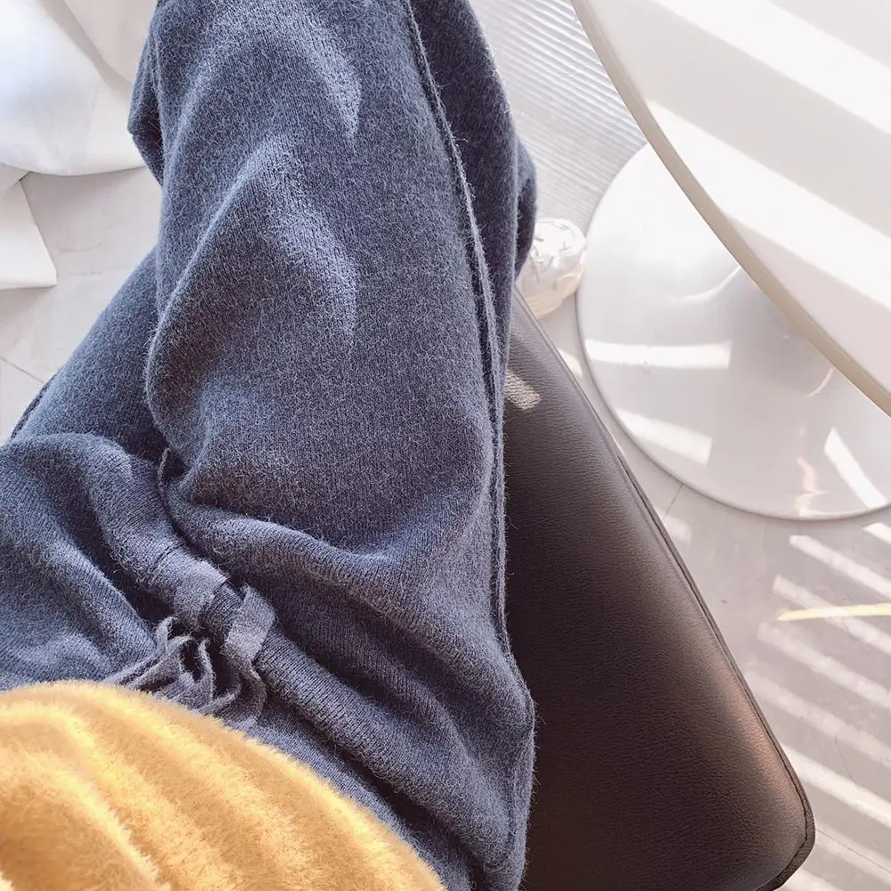 Autumn Winter Thick Knitted Pants Women Drawstring Trousers Korean Fashion High Waist Harem Pants Warm Loose Women Casual Pants 
Autumn Winter Thick Knitted Pants Women Drawstring Trousers Korean Fashion High Waist Harem Pants Warm Loose Women Casual Pants