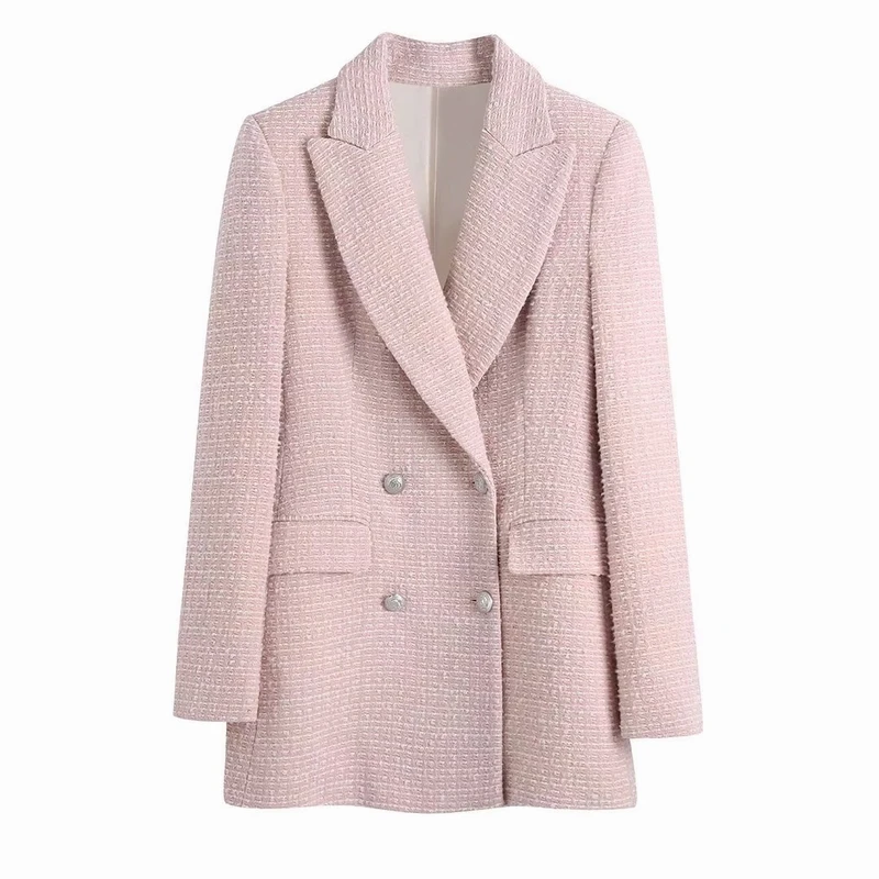 Textured Double Breasted Blazer Women Spring 2022 New Fashion Long Sleeve Top Coat Clothes Office Lady Casual Outerwear
Textured Double Breasted Blazer Women Spring 2022 New Fashion Long Sleeve Top Coat Clothes Office Lady Casual Outerwear