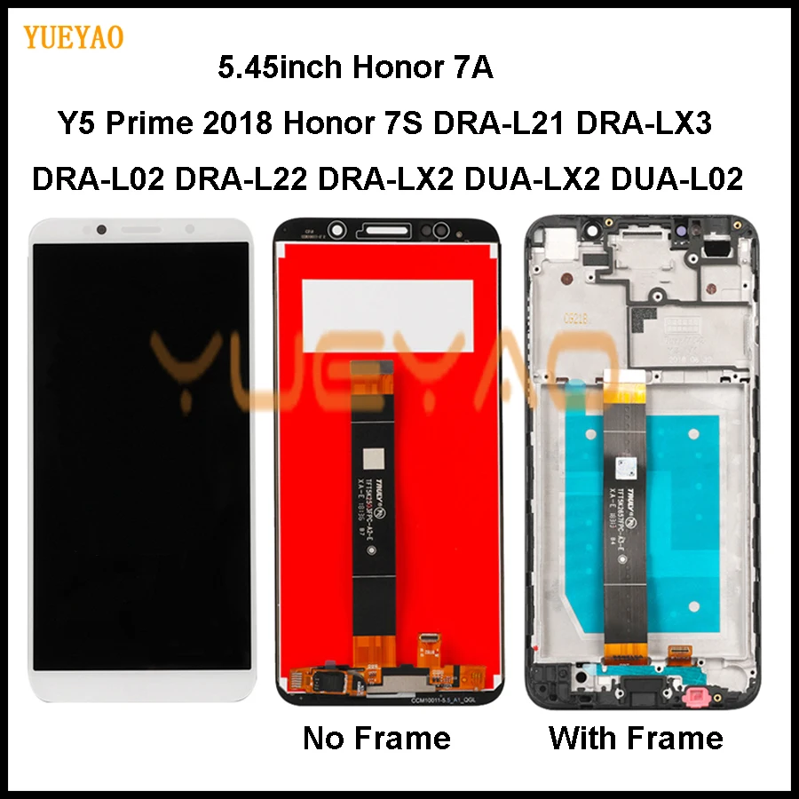 Дисплей 5 45 дюйма для Huawei Honor 7A ЖК дисплей 7S DUA L22 L02 LX2 сенсорный экран с рамкой Y5 2018