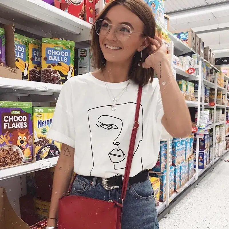 New Harajuku face abstract simple Women tshirt Cotton Casual Funny t shirt Gift For Lady Yong Girl Top Tee hipster Drop Ship
New Harajuku face abstract simple Women tshirt Cotton Casual Funny t shirt Gift For Lady Yong Girl Top Tee hipster Drop Ship