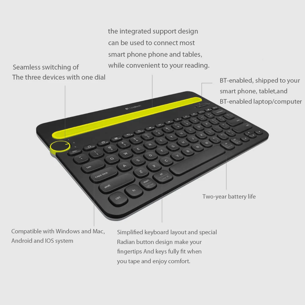 Беспроводная клавиатура Logitech K480 для нескольких устройств с портативной
