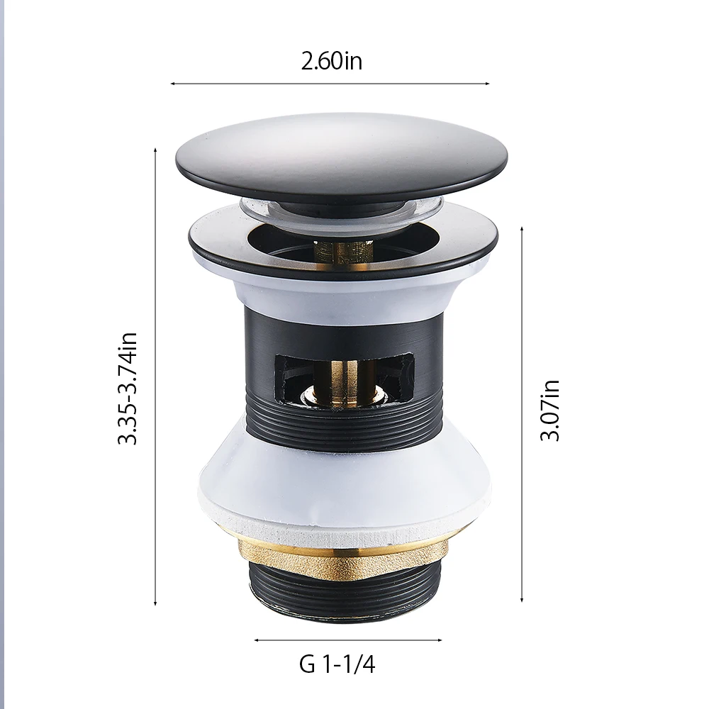 Luxury Sink Pop Up Drain stopper Basin Bathroom Lavatory Kitchen bathtub accessories Cap Washbasin plug Brass Black Gold White