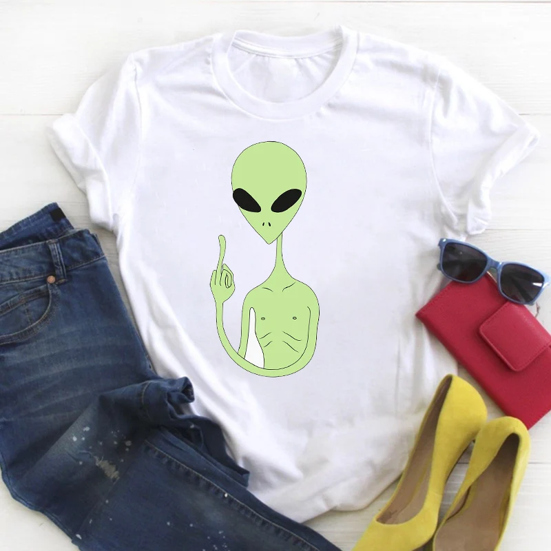 Women UFO Alien Cartoon Cool Funny Clothing Print Ladies Summer T Tee Female Top Shirt Clothes Tshirt Womens Graphic T-shirt
Women UFO Alien Cartoon Cool Funny Clothing Print Ladies Summer T Tee Female Top Shirt Clothes Tshirt Womens Graphic T-shirt
