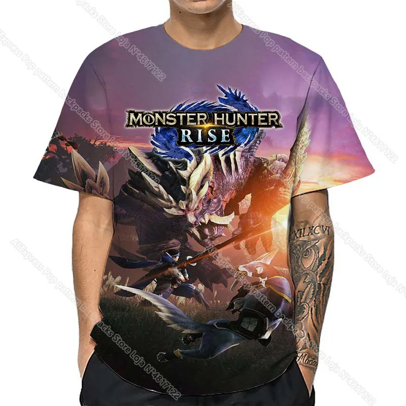 Summer 3D Monster Hunter Rise Unisex T Shirts Harajuku Men Anime T-shirts Male Short Sleeves Cartoon Tshirts Streetwear Camiseta
Summer 3D Monster Hunter Rise Unisex T Shirts Harajuku Men Anime T-shirts Male Short Sleeves Cartoon Tshirts Streetwear Camiseta