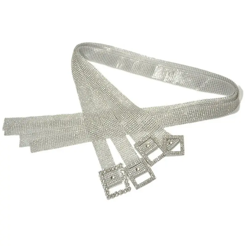 NEW Fashion Women Bling Crystal Diamond Waist Belt Wide Chain Full Rhinestone Waistband | Аксессуары для одежды