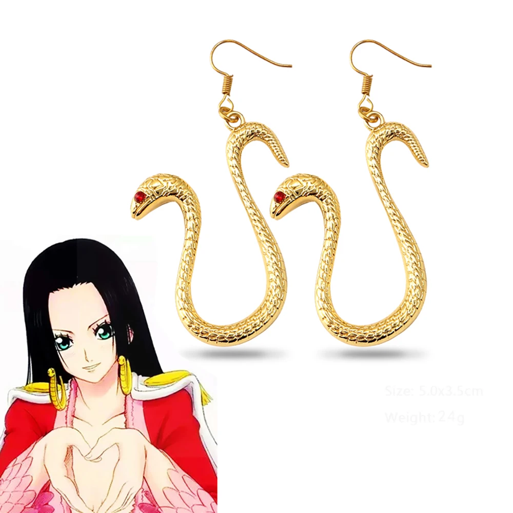 Anime ONE PIECE Boa Hancock Earrings Gold Snake Shape Pendant Drop Earrings Cosplay Jewelry For Women Girls Gifts
Anime ONE PIECE Boa Hancock Earrings Gold Snake Shape Pendant Drop Earrings Cosplay Jewelry For Women Girls Gifts