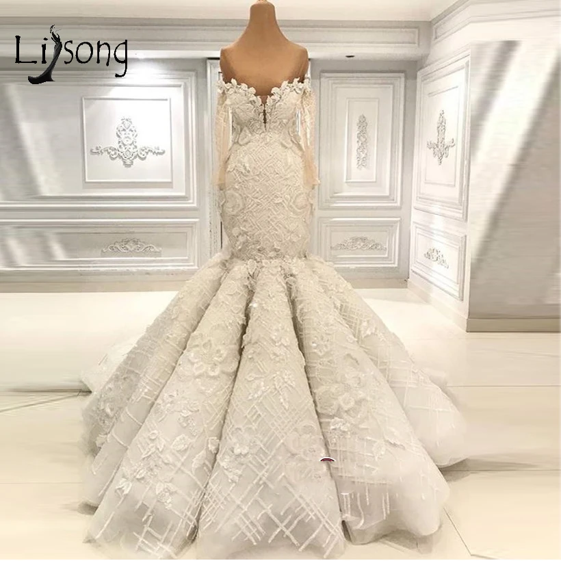 Dubai Luxury Lace Floral Mermaid Wedding Dresses 2019 Full Sleeves Off The Shoulder Elegant Bridal Gowns Mariage
Dubai Luxury Lace Floral Mermaid Wedding Dresses 2019 Full Sleeves Off The Shoulder Elegant Bridal Gowns Mariage