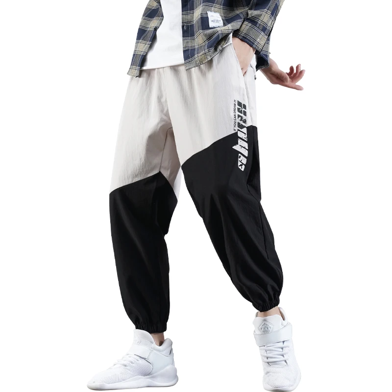 Men's Casual Pants 2021 Letter Stitching Color Pencil Pants Elastic Waist Harem Joggers Ankle-length Male Trousers Sweatpants 
Men's Casual Pants 2021 Letter Stitching Color Pencil Pants Elastic Waist Harem Joggers Ankle-length Male Trousers Sweatpants