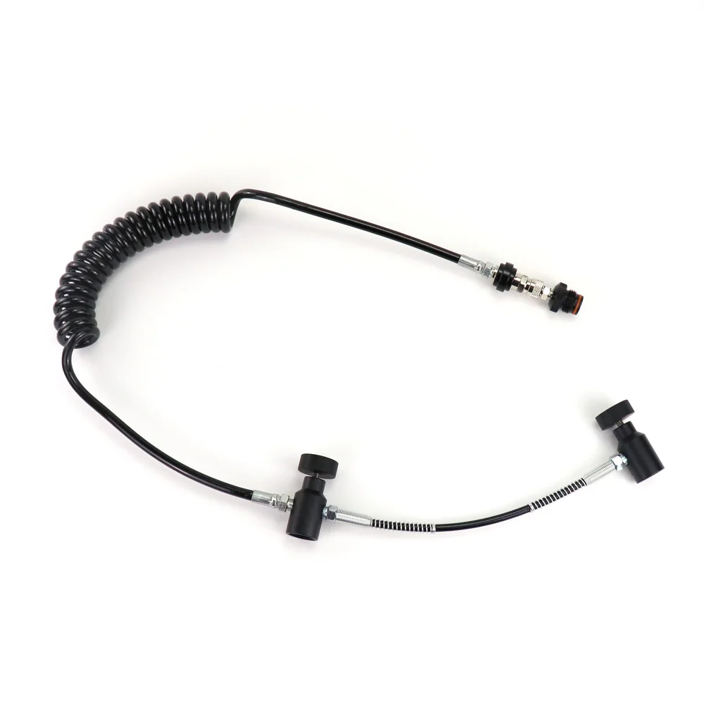 New Paintball Gun Airsoft PCP Air Rifle Double Tank Coil Remote Hose With Slide Check Quick Disconnect
New Paintball Gun Airsoft PCP Air Rifle Double Tank Coil Remote Hose With Slide Check Quick Disconnect