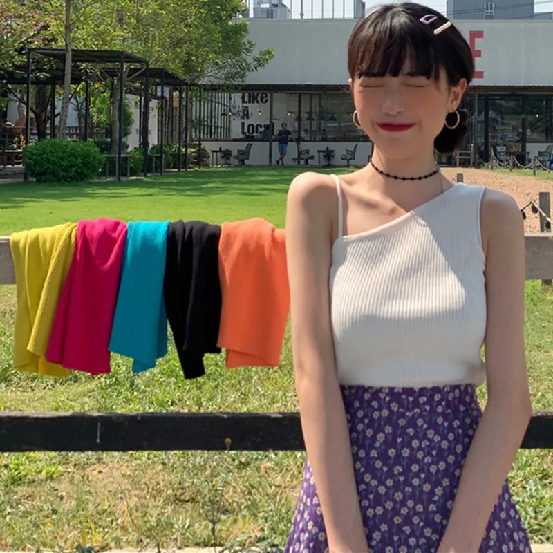 FashionWomen Knitted Camisole Asymmetrical Collar Solid Color Sleeveless Pullover Sexy Wild Top
FashionWomen Knitted Camisole Asymmetrical Collar Solid Color Sleeveless Pullover Sexy Wild Top