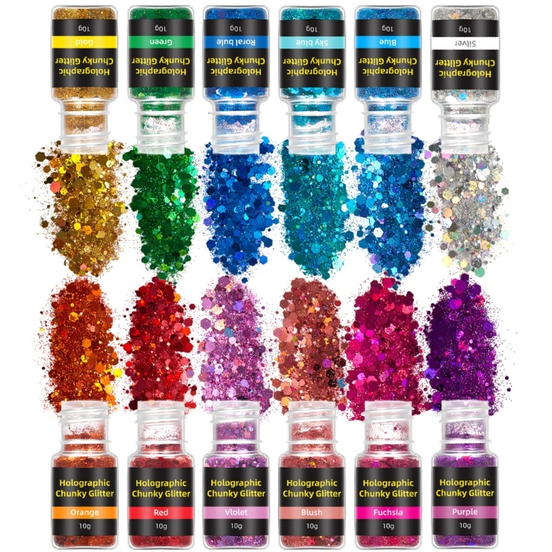 24 Colors Holographic Chunky Glitter Sequins Mixed Flakes Set Eyeshadow Body Face DIY Crafts Nail Art Stickers Drop Shipping
24 Colors Holographic Chunky Glitter Sequins Mixed Flakes Set Eyeshadow Body Face DIY Crafts Nail Art Stickers Drop Shipping