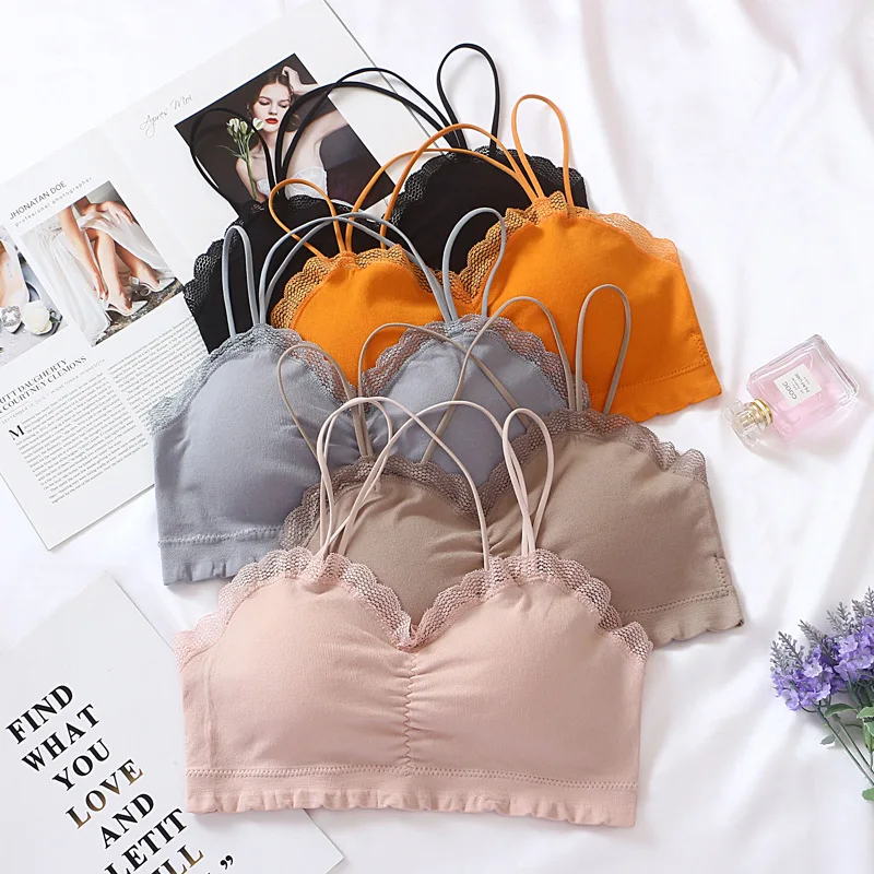 New seamless cross sling lace fine thread sexy back wrap chest without steel ring push up bras for women lingerie 
New seamless cross sling lace fine thread sexy back wrap chest without steel ring push up bras for women lingerie