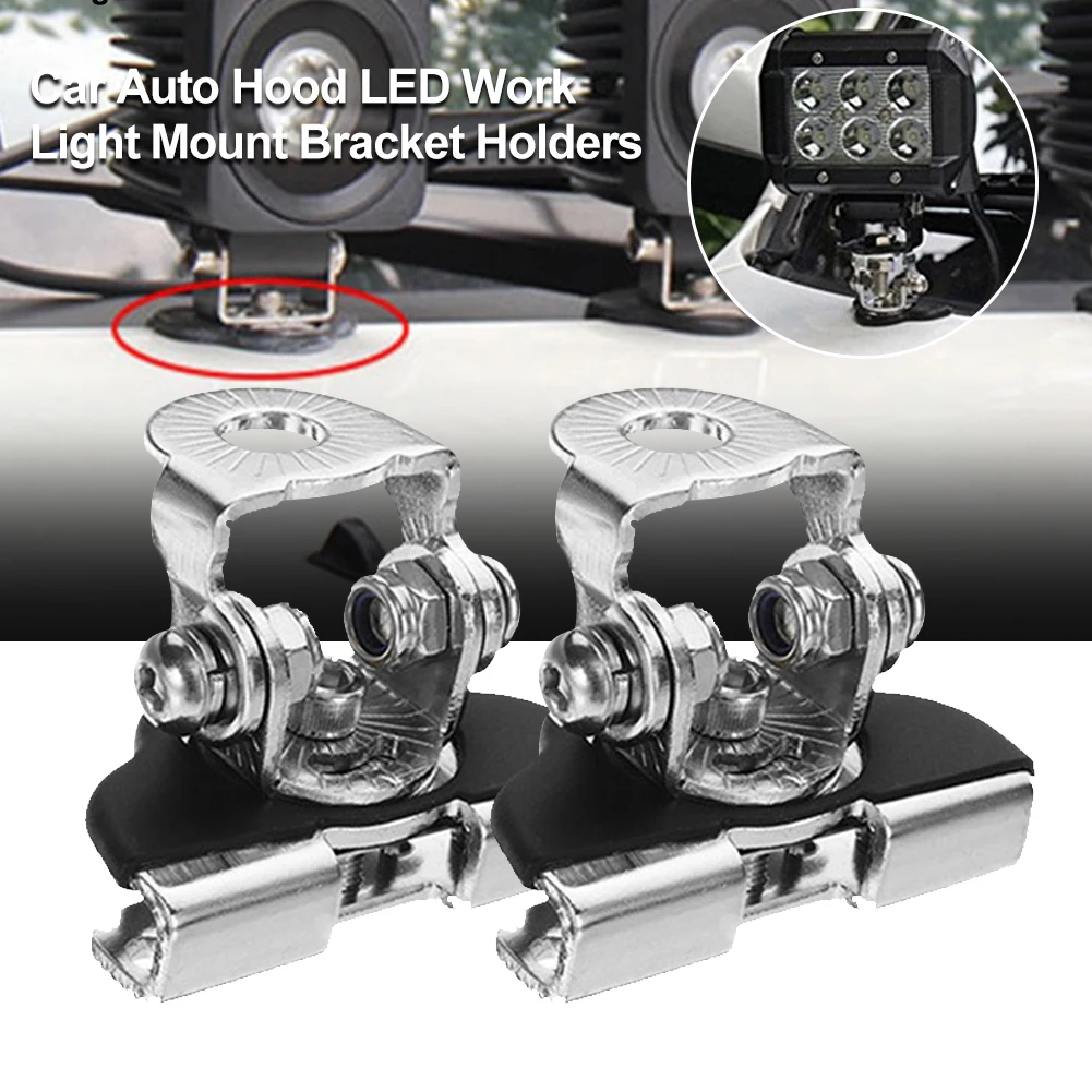 2Pcs Universal LED Light Bar Mounting Bracket A-Pillar Hood Work Light Holder Stainless Steel 360-degree Rotating for Off Road
2Pcs Universal LED Light Bar Mounting Bracket A-Pillar Hood Work Light Holder Stainless Steel 360-degree Rotating for Off Road