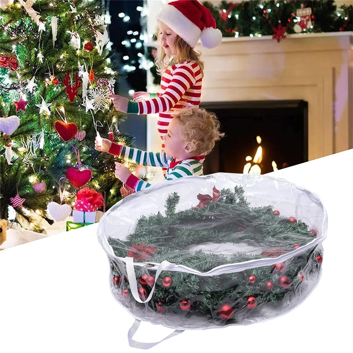 60/76cm Foldable Christmas Tree Bag Transparent Round Xmas Wreath Storage Bag For Storing Christmas Tree Garland Wreath
60/76cm Foldable Christmas Tree Bag Transparent Round Xmas Wreath Storage Bag For Storing Christmas Tree Garland Wreath