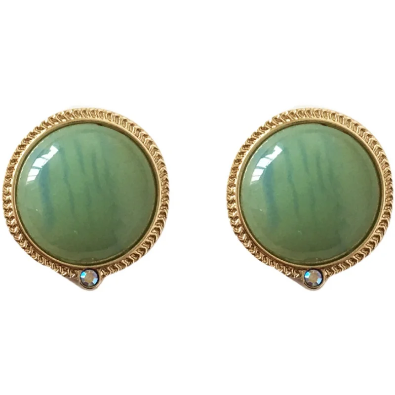 Trendy Jewelry Round White Earrings 2021 New Design Elegant Style Metal Alloy Small Crystal Green Resin Earrings For Girl Gift
Trendy Jewelry Round White Earrings 2021 New Design Elegant Style Metal Alloy Small Crystal Green Resin Earrings For Girl Gift