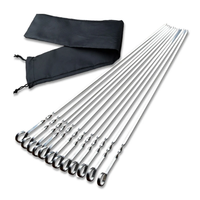 12pcs BBQ Barbecue Skewers Stainless Steel Grill Needles Kabob Sticks with Storage Bag for Outdoor Barbecues Family Gatherings
12pcs BBQ Barbecue Skewers Stainless Steel Grill Needles Kabob Sticks with Storage Bag for Outdoor Barbecues Family Gatherings