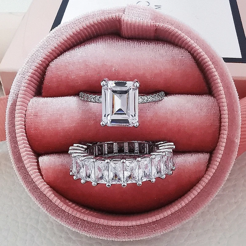 Hot Selling Luxury Princess 925 Sterling Silver Wedding Ring Set For Women Lady Anniversary Gift Jewelry Wholesale Moonso R6013
Hot Selling Luxury Princess 925 Sterling Silver Wedding Ring Set For Women Lady Anniversary Gift Jewelry Wholesale Moonso R6013