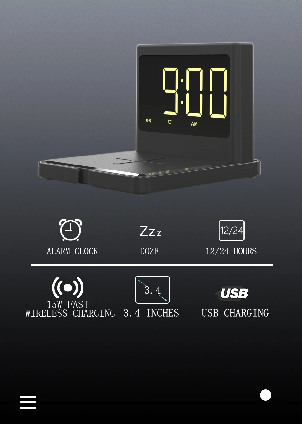 Bedroom Digital Alarm Clock Qi 15w Fast Wireless Charger Night Light Dimming Led Display For Iphone Samsung Usb Charging Port
Bedroom Digital Alarm Clock Qi 15w Fast Wireless Charger Night Light Dimming Led Display For Iphone Samsung Usb Charging Port