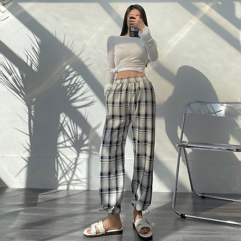 Plaid Pants Women's Loose Straight Drooping High Waist Slimming All-Matching New Spring Thin Casual Wide-Leg Pants
Plaid Pants Women's Loose Straight Drooping High Waist Slimming All-Matching New Spring Thin Casual Wide-Leg Pants