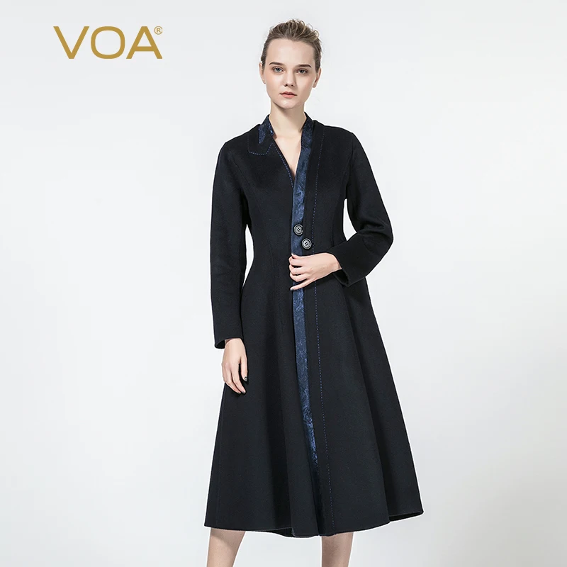 VOA Elegant Silk Kimono Neck Winter Women Chic Cashmere Coats Warm Button Decoration Fashion Overcoat Female Long Jacket S1353
VOA Elegant Silk Kimono Neck Winter Women Chic Cashmere Coats Warm Button Decoration Fashion Overcoat Female Long Jacket S1353