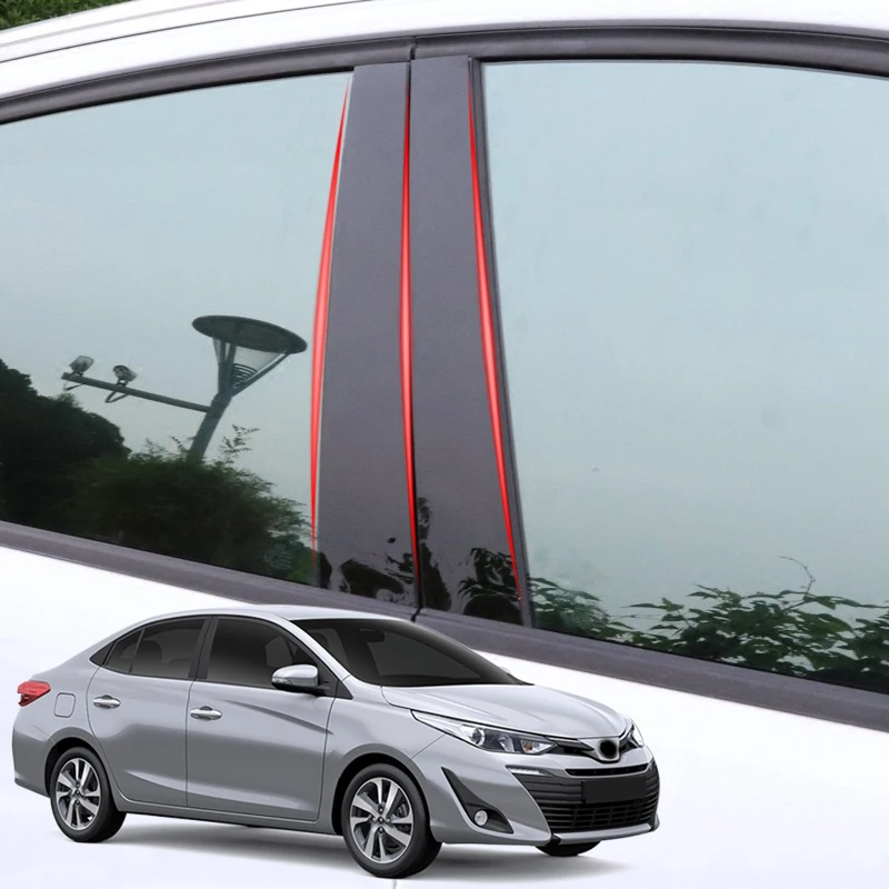 

For Toyota Vios XP150 2014-2020 Car Styling PVC Car Window Pillar Trim Sticker Middle BC Column Sticker External Car Accessories