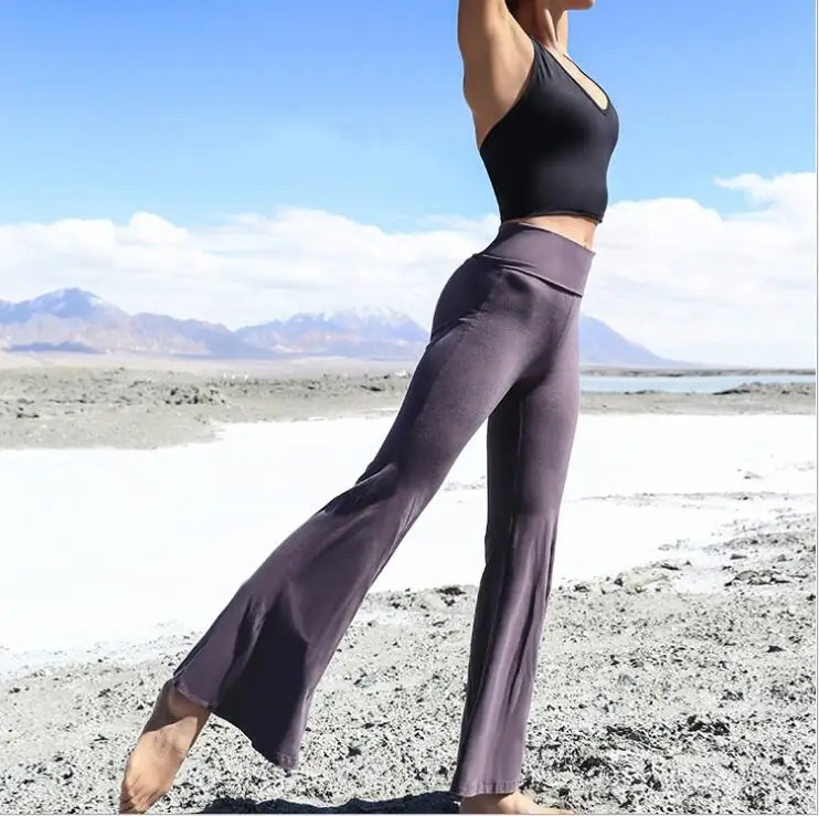 Женские flare yoga штаны лосины для фитнеса и широкие брюки Push-up тренажерный зал