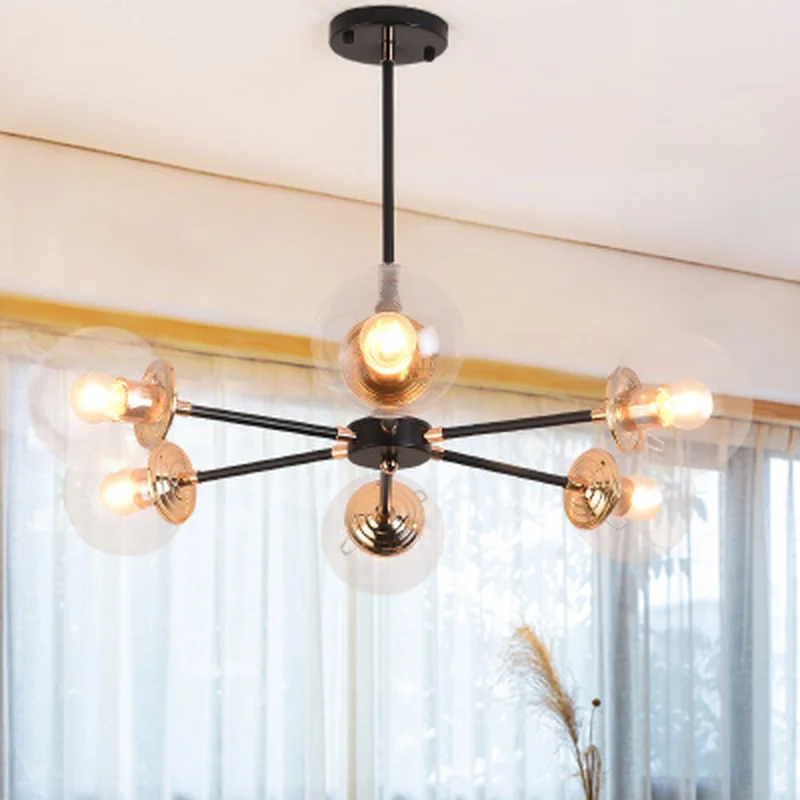 Modern global glass ball chandelier light lamp retro vintage ceiling America Europe simple modern branch | Лампы и освещение