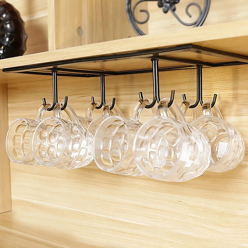 Under Cabinet Mug Holder 8 Hook Drying Rack Coffee Mugs Cups Hanger Stylish Storage Organizer for Ties and Belts
Under Cabinet Mug Holder 8 Hook Drying Rack Coffee Mugs Cups Hanger Stylish Storage Organizer for Ties and Belts
