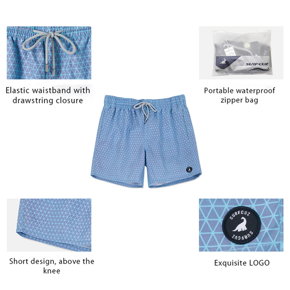 

SURFCUZ Mens Color Changing Swimming Shorts Temperature-Sensitive Beach Swim Trunks Magical Quick Dry Color Change Swim Shorts
