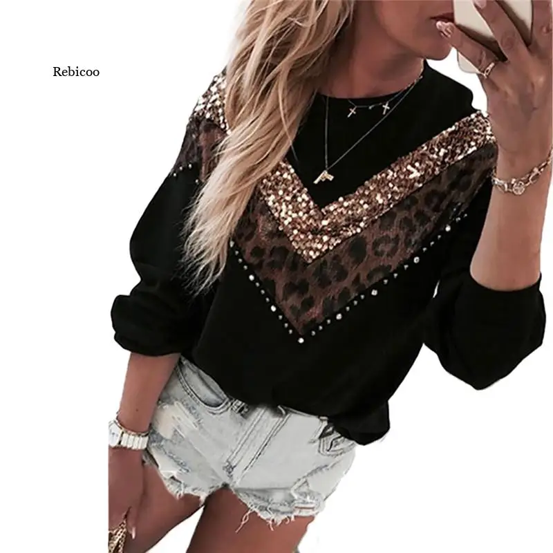 Autumn Sweater Women Long Sleeve Chic New Leopard Print Patchwork Spring Top Tees Femme Ladies Clothes Plus Size
Autumn Sweater Women Long Sleeve Chic New Leopard Print Patchwork Spring Top Tees Femme Ladies Clothes Plus Size