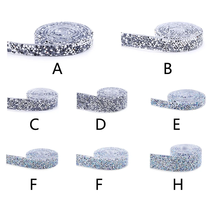 

Crystal Rhinestone Ribbon 5 Yards Rhinestone Ribbon Roll Banding Belt Wrap Wedding Cakes Birthday Craft DIY Handmade