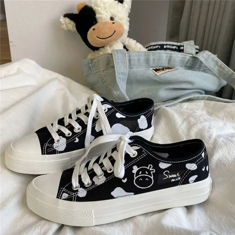 Summer Style Breathable Mesh Women Vulcanized Shoes Fashion Cow Print Low-top Lady Sneakers Outdoor Leisure Lace-up White Shoes
Summer Style Breathable Mesh Women Vulcanized Shoes Fashion Cow Print Low-top Lady Sneakers Outdoor Leisure Lace-up White Shoes