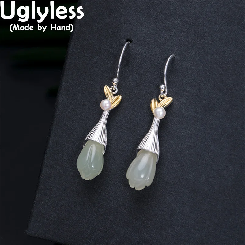 Uglyless Natural Jade Magnolia Earrings for Women Elegant Gemstones Brincos Real 925 Sterling Silver Floral Earrings Pearls
Uglyless Natural Jade Magnolia Earrings for Women Elegant Gemstones Brincos Real 925 Sterling Silver Floral Earrings Pearls