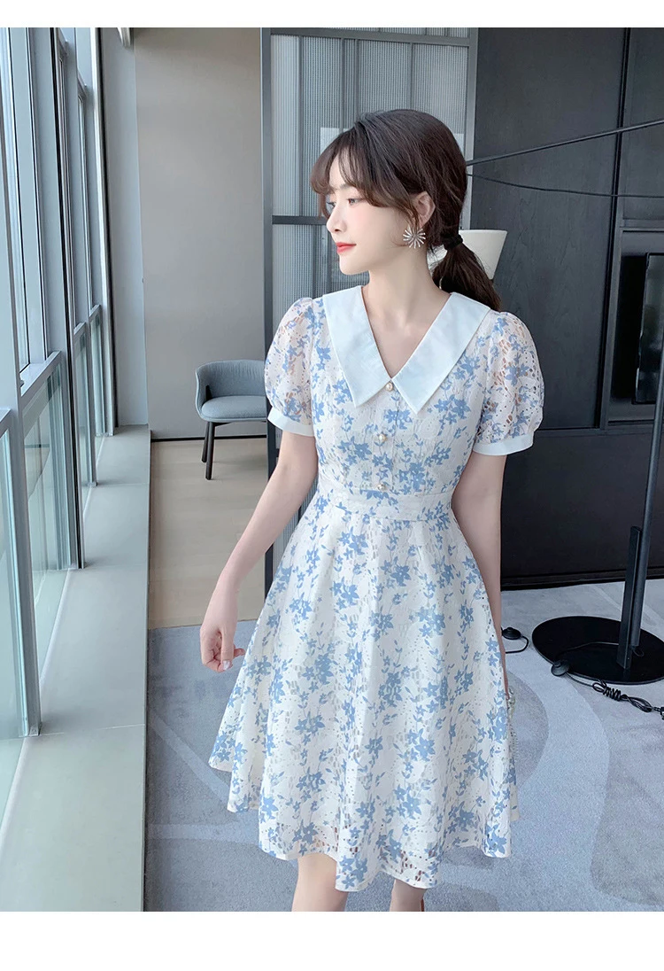 Floral Dress for Women Dresses Cute Sweet Girls Short Sleeve Clothing A-Line Summer Korean Fashion Casual Hollow Out
Floral Dress for Women Dresses Cute Sweet Girls Short Sleeve Clothing A-Line Summer Korean Fashion Casual Hollow Out