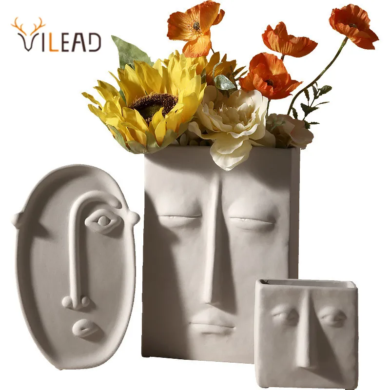VILEAD Modern Flower Vase Ceramic Human Face Nordic Flower Pot Living Room Office Home Decoration Accessories Interior Decor
VILEAD Modern Flower Vase Ceramic Human Face Nordic Flower Pot Living Room Office Home Decoration Accessories Interior Decor
