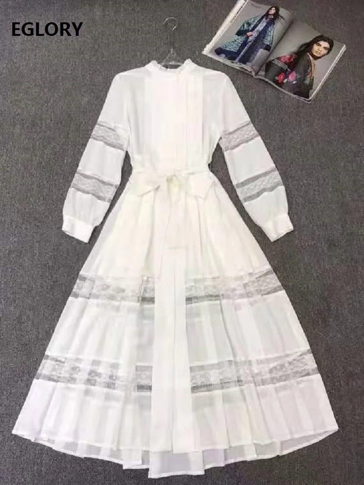 2021 Spring Summer Long Shirt Style Dress High Quality Women Hollow Out Lace Patchwork Belt Deco Long Sleeve White Black Dress
2021 Spring Summer Long Shirt Style Dress High Quality Women Hollow Out Lace Patchwork Belt Deco Long Sleeve White Black Dress
