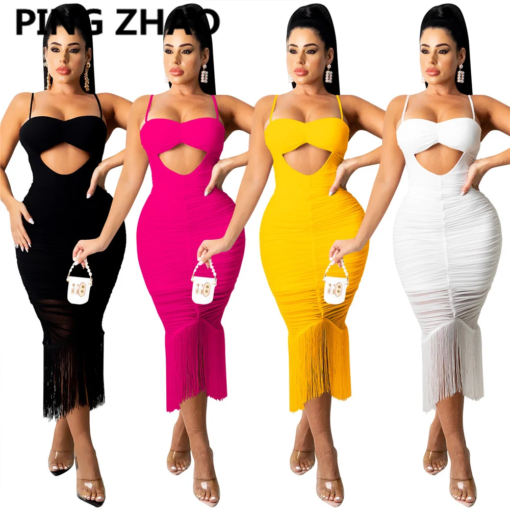 PING ZHAO 2021 Women Summer Sleeveless Tassel Maxi Dress Sexy Hollow Out Night Club Party Long Dresses Vestido
PING ZHAO 2021 Women Summer Sleeveless Tassel Maxi Dress Sexy Hollow Out Night Club Party Long Dresses Vestido
