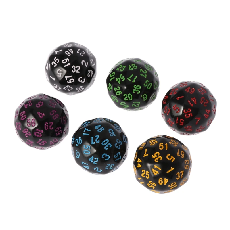 6Pcs 60 Sided D60 Polyhedral Dice For Casino G MTG Party Table Board Game
6Pcs 60 Sided D60 Polyhedral Dice For Casino G MTG Party Table Board Game