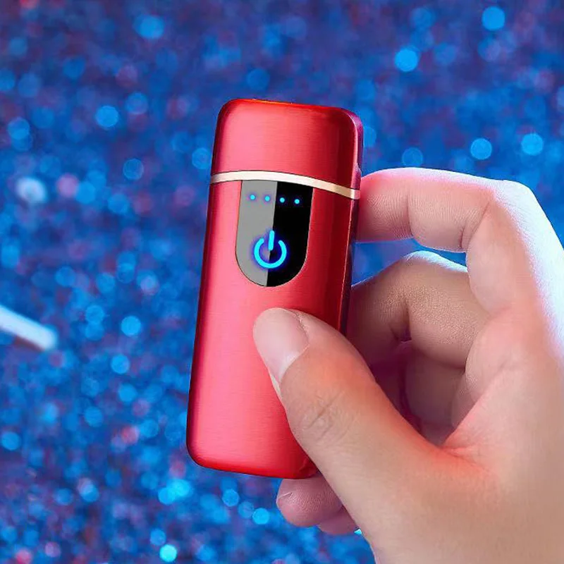 Перезаряжаемая зажигалка с сенсорным зондированием ультратонкая USB Зажигалка