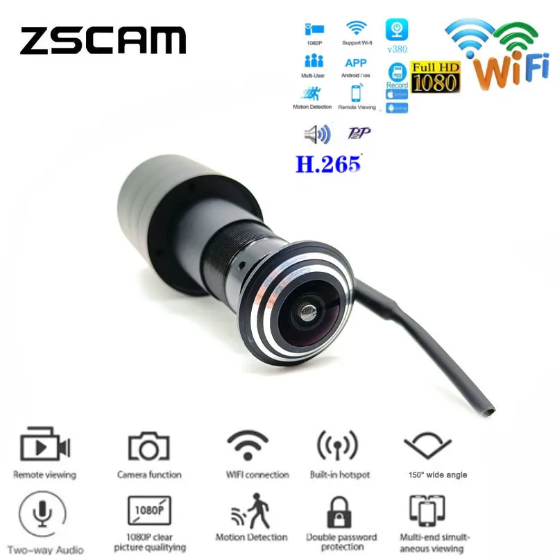 2MP Wi-Fi Door Eye Hole Smart Home Security Mini Peephole 1080P P2P Onvif Camera Two-Way Voice Intercom Motion Sensor RTSP Cam
2MP Wi-Fi Door Eye Hole Smart Home Security Mini Peephole 1080P P2P Onvif Camera Two-Way Voice Intercom Motion Sensor RTSP Cam